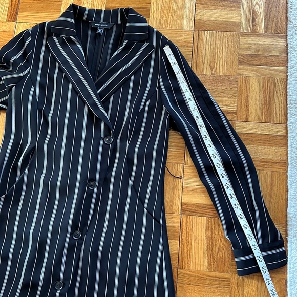 💕Karen Millen Blk/Cream Statement Sleeves Striped Dress M EUC - Picture 11 of 12